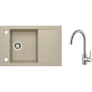 Granitový dřez SET ALVEUS FORMIC 30/02 PEBBLE+ BATERIE ELZA BRS