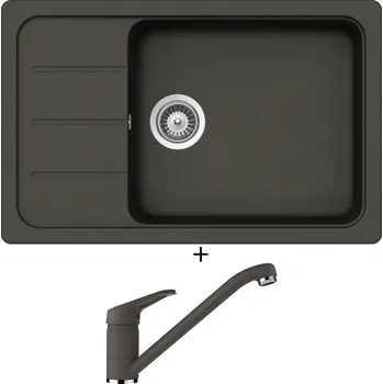 Granitový dřez Granitový dřez SET Schock FORMHAUS D-100LS Asphalt + Schock COSMO 525001 Asphalt