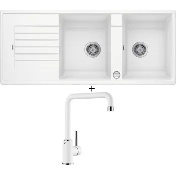 Granitový dřez Granitový dřez SET Blanco ZIA 8 S bílá s excentrem + Blanco MILI bílá 523107