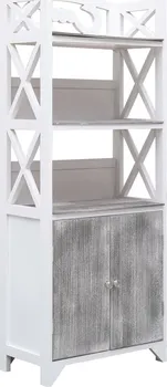 Koupelnový nábytek Koupelnová skříňka 46 x 24 x 116 cm dřevo pavlovnie/MDF bílá/šedá