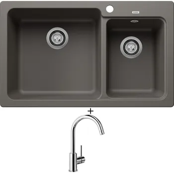 Granitový dřez Granitový dřez SET Blanco NAYA 8 šedá vulkán 527313 + Blanco MIDA chrom 517742