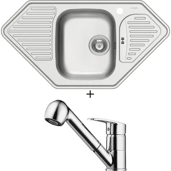 Nerezový dřez SET Pyramis MEDUSA CORNER 1B 2D nerez + Pyramis FIDO chrom