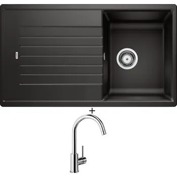 Kuchyňský dřez Granitový dřez SET Blanco ZIA 45 SL černá 526011 + Blanco MIDA chrom 517742