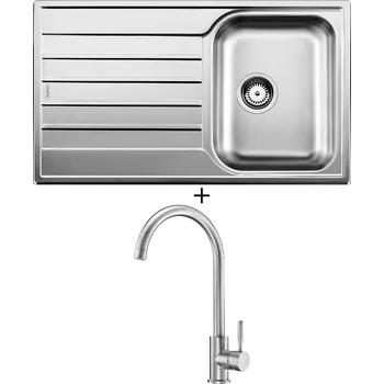 Nerezový dřez Nerezový dřez SET Blanco LIVIT 45 S Salto nerez kartáčovaný 514786 + Deante LIMA BBM F62M nerez