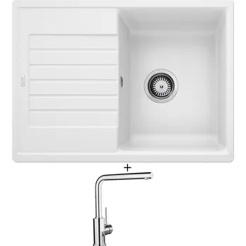 Kuchyňský dřez Granitový dřez SET Blanco ZIA 45 S Compact bílá 524725 + Blanco MILA chrom 519414