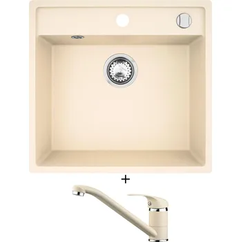Granitový dřez SET Pyramis CAMEA (50x53) 1B vanilka + Pyramis ASALIA vanilka