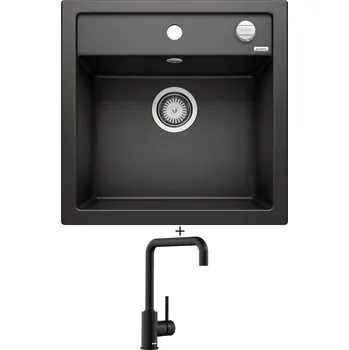 Granitový dřez Granitový dřez SET Blanco DALAGO 5 černá s excentrem 525871 + Blanco MILI černá matná 526665