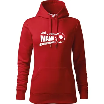 Dámská mikina Já jsem táta - máma obránce - fotbal - Mikina dámská Cape s kapucí - S ( Červená )
