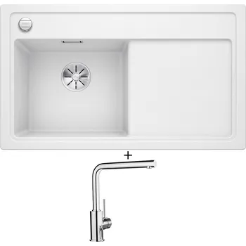 Granitový dřez Granitový dřez SET Blanco ZENAR 45 S bílá 523854 + Blanco MILA chrom 519414