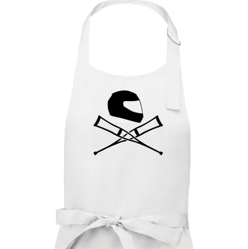 Kuchyňská zástěra Silniční helma / berle - Pánská zástěra na vaření - Univerzální velikost ( Bílá )