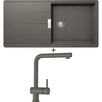 Kuchyňský dřez Granitový dřez SET Schock TIA D-100L Silverstone + Schock EPOS 540127 Silverstone