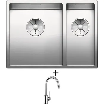 Nerezový dřez Dřez pod desku SET Blanco CLARON 340/180-U nerez hedvábný lesk 521609 + Blanco MIDA-S chrom 521454