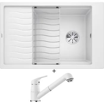 Granitový dřez Granitový dřez SET Blanco ELON XL 6 S bílá 524848 + odkapová mřížka + Blanco DARAS-S bílá 517735
