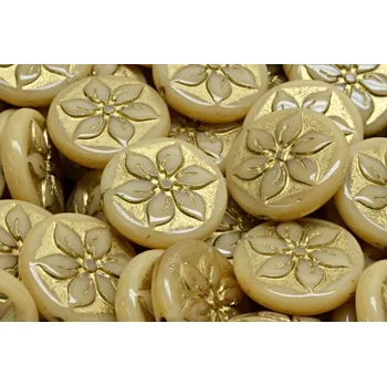 Korálek Korálky mince s květem 4956 (18x18mm)