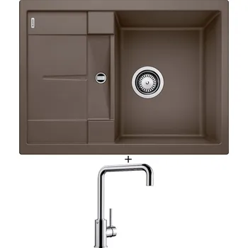 Kuchyňský dřez Granitový dřez SET Blanco METRA 45 S Compact kávová 519570 + Blanco MILI chrom 519413