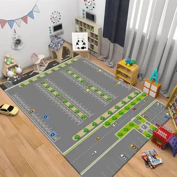 Koberec Dětský protiskluzový koberec s mapou pro hraní - Z,50x80cm