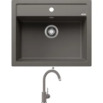 Granitový dřez Granitový dřez SET Blanco DALAGO 6 šedá vulkán + Blanco MIDA šedá vulkán 526965