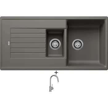 Granitový dřez Granitový dřez SET Blanco ZIA 6 S šedá vulkán 527390 + Blanco MIDA-S chrom 521454