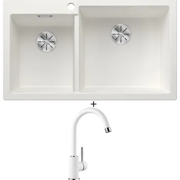 Granitový dřez Granitový dřez SET Blanco PLEON 9 bílá 523061 + Blanco MIDA bílá 519418