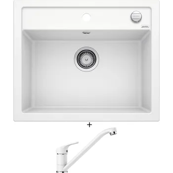 Granitový dřez Granitový dřez SET Blanco DALAGO 6 bílá s excentrem 514199 + Blanco DARAS bílá 517724