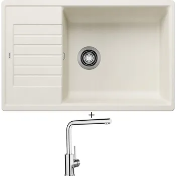 Granitový dřez Granitový dřez SET Blanco ZIA XL 6 S Compact bílá soft 527214 + Blanco MILA chrom 519414