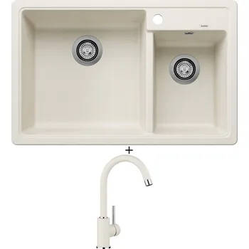 Granitový dřez Granitový dřez SET Blanco LEGRA 8 bílá soft 527089 + Blanco MIDA bílá soft 526966