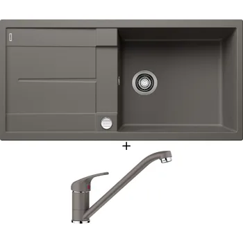 Granitový dřez Granitový dřez SET Blanco METRA XL 6 S šedá vulkán + excentrické ovládání + Blanco DARAS šedá vulkán 526934
