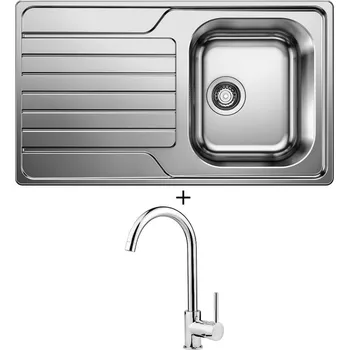 Nerezový dřez Nerezový dřez SET Blanco DINAS 45 S nerez kartáčovaný 523374 + Deante ASTER 062 M chrom
