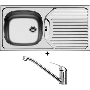Nerezový dřez Nerezový dřez SET Pyramis CA1 nerez + Pyramis ASALIA chrom