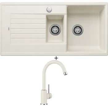 Granitový dřez Granitový dřez SET Blanco ZIA 6 S bílá soft s excentrem 527206 + Blanco MIDA bílá soft 526966