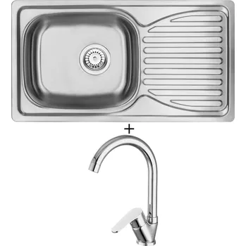 Nerezový dřez Nerezový dřez SET Deante DOPPIO ZEN 0113 nerez + Deante CHABER 062 M chrom