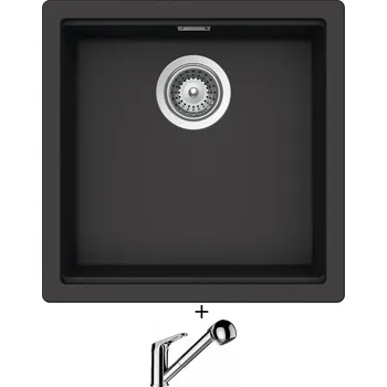 Granitový dřez Dřez pod desku SET Schock KIRUNA N-100 U Dusk + Schock COSMO 525122 chrom