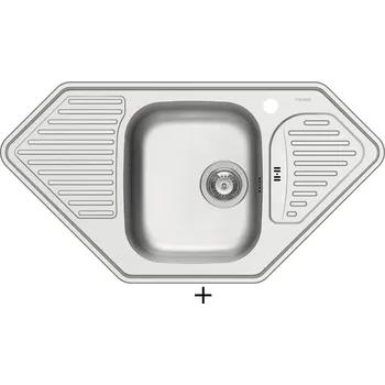 Nerezový dřez SET Pyramis MEDUSA CORNER 1B 2D nerez + Pyramis SILVIO chrom