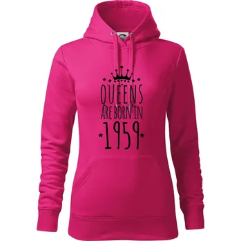 Dámská mikina Queens are born in 1959 - Mikina dámská Cape s kapucí - XL ( Purpurová )