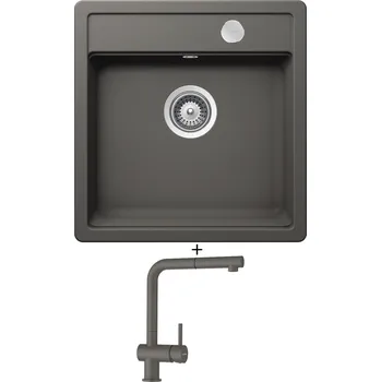 Granitový dřez Granitový dřez SET Schock MONO N-100S Silverstone + Schock EPOS 540127 Silverstone