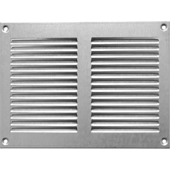Ventishop KVMp 200x150 kovová hranatá větrací mřížka se síťkou, pozink. ocel