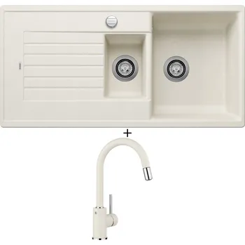 Granitový dřez Granitový dřez SET Blanco ZIA 6 S bílá soft s excentrem 527206 + Blanco MIDA-S bílá soft 526968