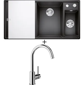 Granitový dřez Granitový dřez SET Blanco AXIA III 6 S antracit s excentrem + skleněná krájecí deska 523472 + Blanco MIDA chrom 517742