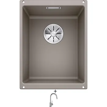 Dřez pod desku SET Blanco SUBLINE 320-U tartufo 523414 + Blanco MIDA-S chrom 521454