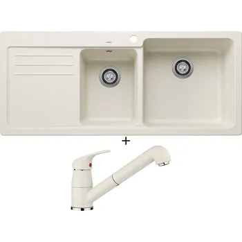 Granitový dřez Granitový dřez SET Blanco NAYA 8 S bílá soft 527132 + Blanco DARAS-S bílá soft 526937
