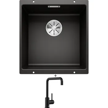 Kuchyňský dřez Dřez pod desku SET Blanco SUBLINE 400 U černá 525990 + Blanco MILI černá matná 526665