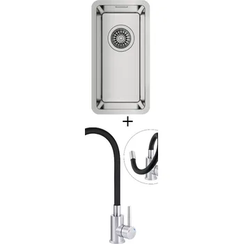 Nerezový dřez Dřez pod desku SET Teka BE LINEA RS15 18.40 X nerez + Deante NEO LUNO BOC B720 nerez