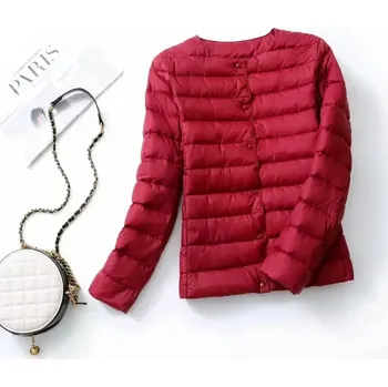 Dámská softshellová bunda Prošívaná bunda s peřím a kulatým výstřihem Velikost: M, Barva (Varianta): Vínová