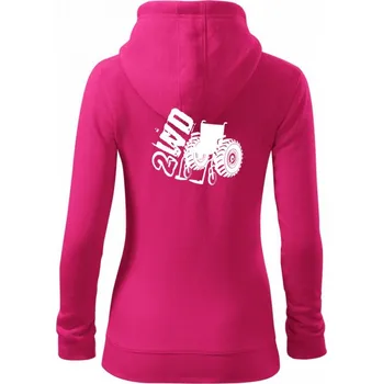 Dámská mikina Vozíčkář 2WD - Dámská mikina trendy zipper s kapucí - L ( Purpurová )