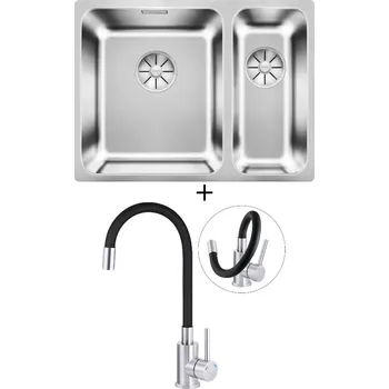 Nerezový dřez Dřez pod desku SET Blanco SOLIS 340/180-U nerez kartáčovaný 526129 + Deante NEO LUNO BOC B720 nerez