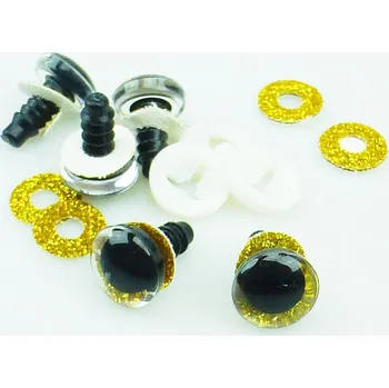 Pro Háčkování Oči bezpečnostní třpytivé zlaté 16 mm Počet: 1 pár