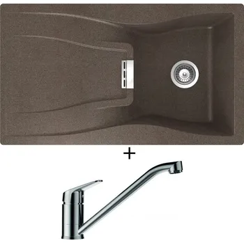 Granitový dřez Granitový dřez SET Schock WATERFALL D-100 Bronze + Schock EVINAS 577000 nerez
