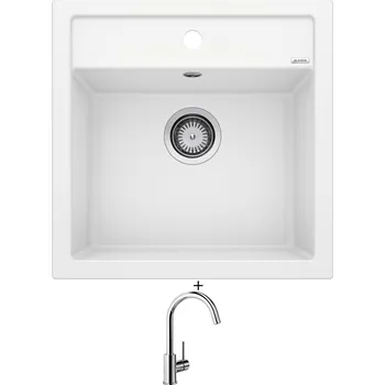 Granitový dřez Granitový dřez SET Blanco DALAGO 5 bílá + Blanco MIDA chrom 517742