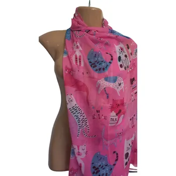 Krásný letní šál, kočky ve 3 barvách