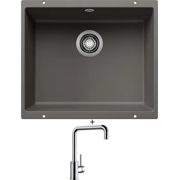Kuchyňský dřez Dřez pod desku SET Blanco ROTAN 500 U šedá vulkán 527329 + Blanco MILI chrom 519413